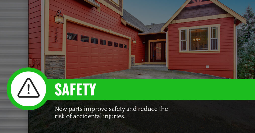 Slide that reads, "Safety: New parts improve safety and reduce the risk of accidental injuries."