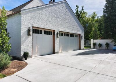 a garage with a driveway