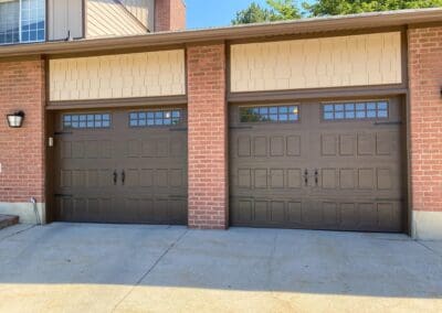 two garage doors in a house