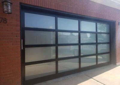 Glass paneled garage door